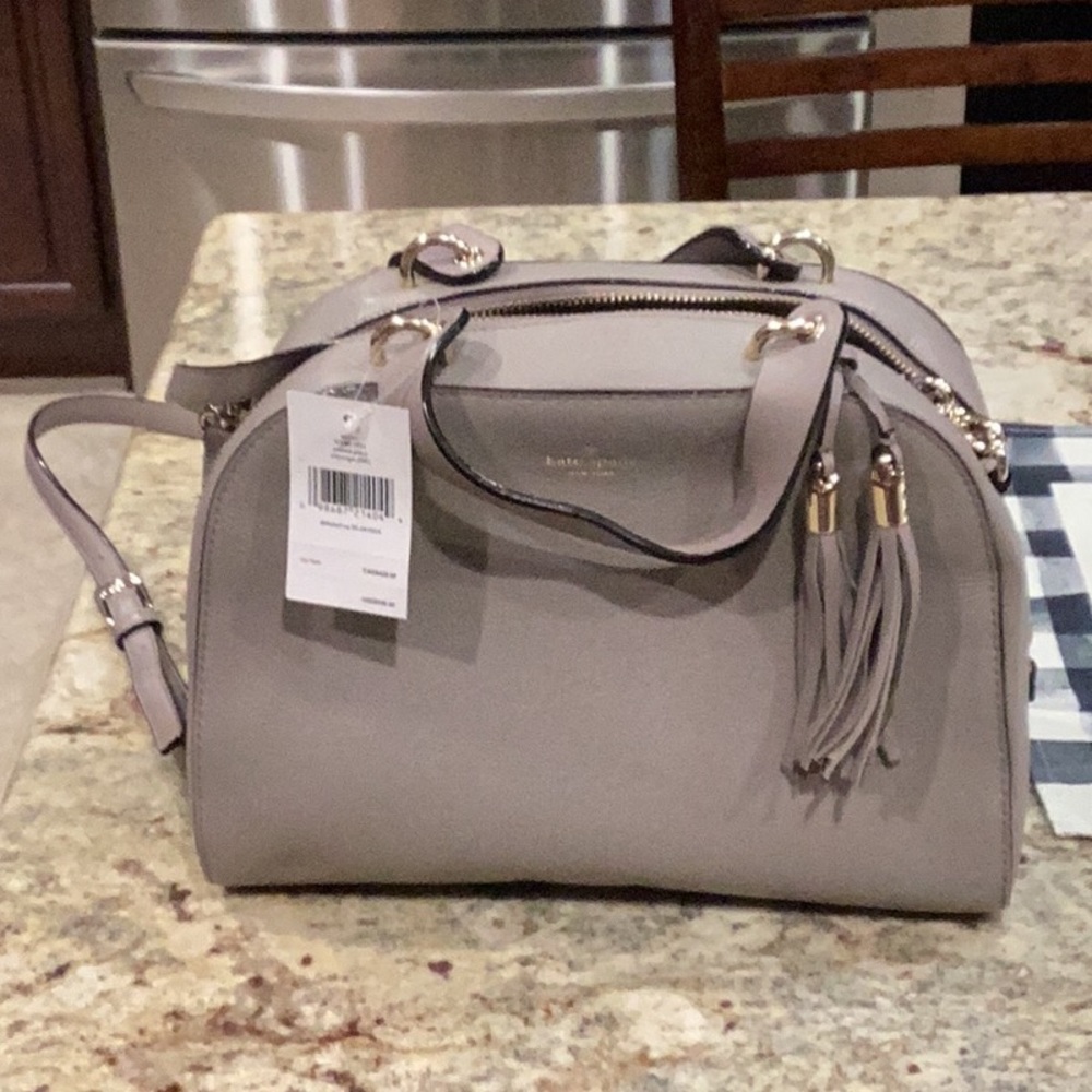 Kate Spade Gray Satchel with Sleek Design and Durable Material